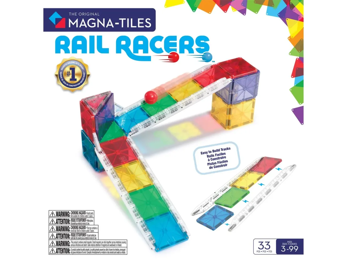 Magna-Tiles Small Rail Racer 33 pcs