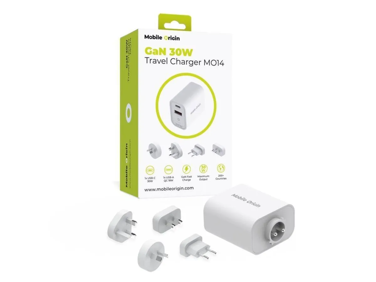 Mobile Origin GaN 30W Travel Charger MO14 EU.USA.UK.AUS