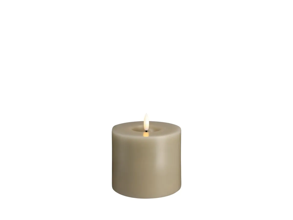 Moods & More LED pillar candle - Melted Kit grey - 99x100 mm