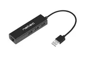 Natec Dragonfly - hub - 3 ports USB-Hubs - 3 - Schwarz