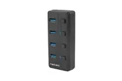 Natec NHU-1557 Hub USB 3.0 Mantis2 4-ports USB-Hubs - USB 3.2 - 4 - Schwarz
