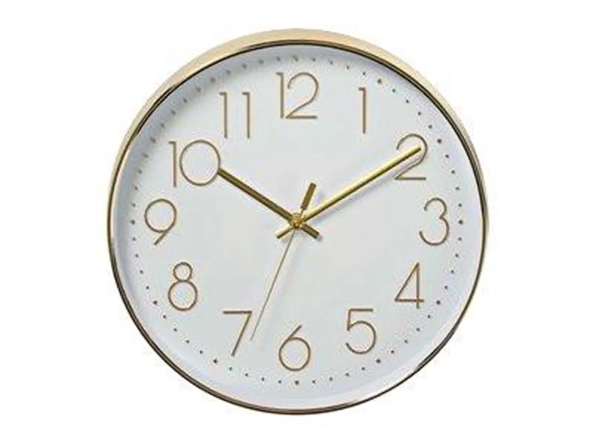 Nedis Easy To Read Numbers - clock - quartz - wall mountable - 30 cm - gold