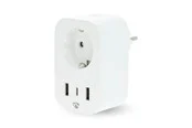 Nedis SmartLife Smart Plug Wi-Fi Strommesser 3680 W Typ F (CEE 7/7) / 1x USB-C / 2x USB Weiß