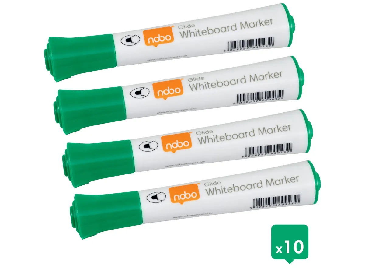 Nobo Glide Boardmarker, Rundspitze, 10 Stück Grün