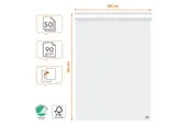 Nobo Premium Flipchart Paper Pad 600x890mm Reversible Plain or Gridded Paper 50 sheet 90gsm 1 Pack Rolled