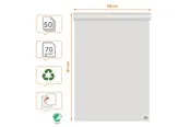 Nobo Premium Flipchart Recycled Paper Pad 600x890mm Reversible Plain or Gridded paper 50 Sheet 70gsm 1 Pack Rolled