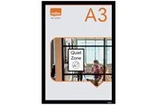 Nobo Self-adhesive Magnetic Poster Frame A3 Black