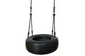 Nordic Play Tyre swing with black ropes Active