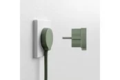 NORM Flacher Stecker, Mattgrün (Schuko-Standard)