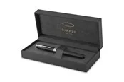 Parker Sonnet Tintenroller | Matt-Schwarze Lackierung mit Palladiumzierteilen | feine Spitze | Schwarze Tinte | Geschenkbox