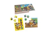 Paw Patrol Rubble & Crew Wood Puzzles w. Storage 3 Pack