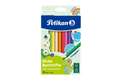 Pelikan Buntstifte dreieckige dicke Holzstifte Packung mit 12 Farben