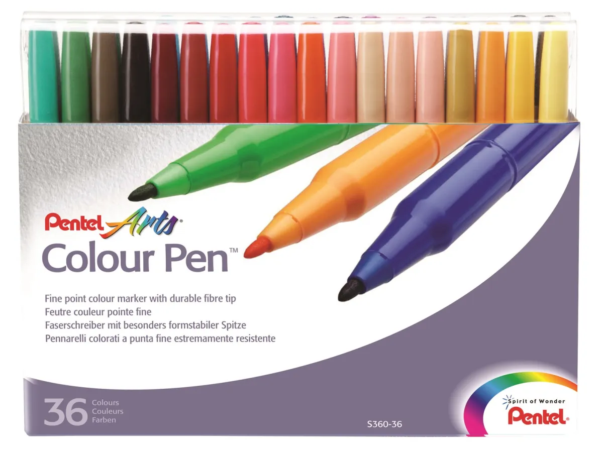 Pentel S360-36 Color Pen ass.