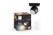 Philips Hue Buckram Single Spotlight - Black - With Dimmer Switch