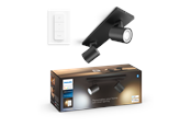 Philips Hue Runner Double Spotlight - Black - With Dimmer Switch