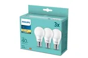 Philips LED-Lampe Standard 4.9W/827 (40W) Frosted 3-pack E27
