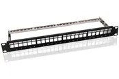 Pro 19 inch (48.3 cm) Keystone blank Patch Panel empty - Schwarz