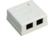 Pro 2-port RJ45 surface mount installation box CAT 6 UTP white - Weiß - 0 cm