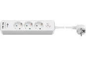 Pro 3-way power strip with switch and 2 USB ports