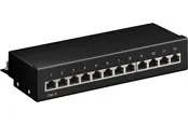 Pro CAT 6 Mini/Desktop Patch Panel 12 Port black - S - Schwarz