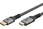 Pro Displayport 1.2 - HDMI 2.0 Sleeved - 1m - Schwarz