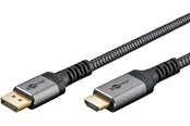 Pro Displayport 1.2 - HDMI 2.0 Sleeved - 2m - Schwarz