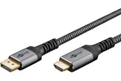 Pro Displayport 1.2 - HDMI 2.0 Sleeved - 3m - Schwarz