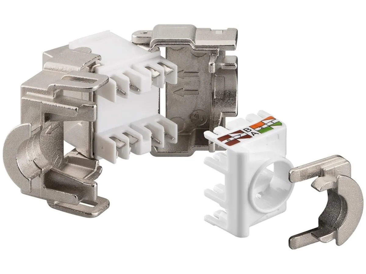 Pro Keystone module RJ45 CAT 6A STP - Silber