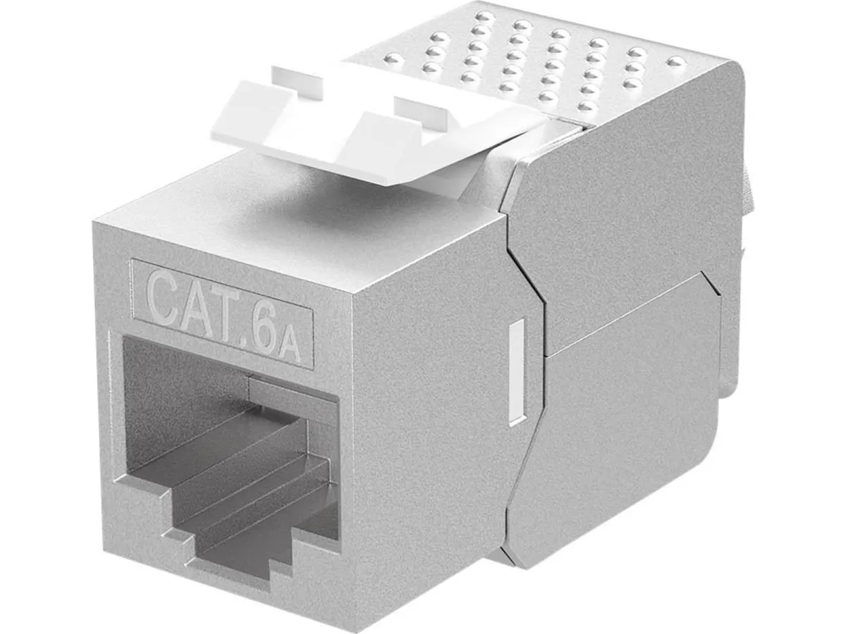 Pro Keystone module RJ45 CAT 6A STP slim-line - Silber - 0 cm