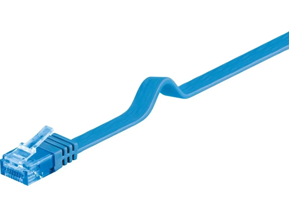 Pro LAN CAT 6A U/UTP flat - Blau - 5 meter