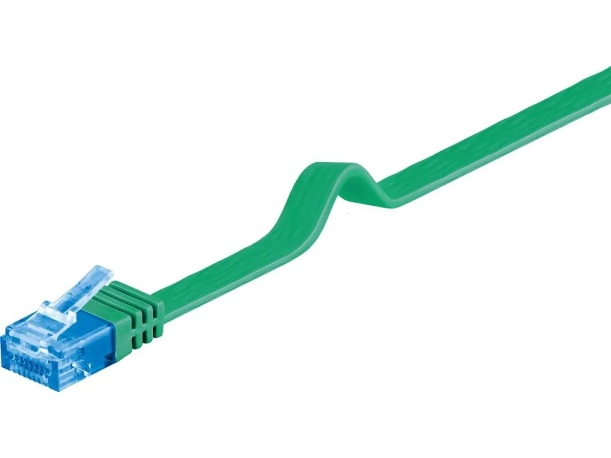 Pro LAN CAT 6A U/UTP flat - Grün - 2 meter