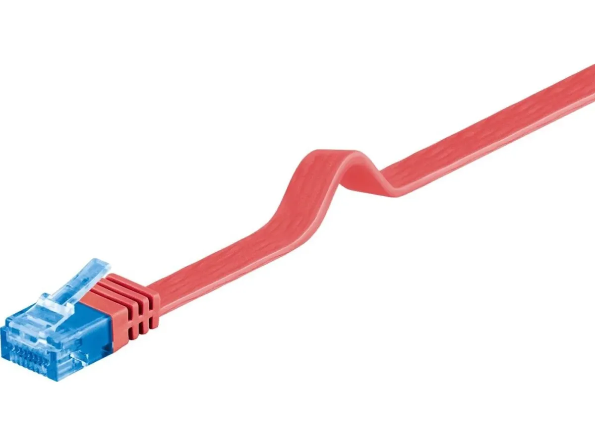 Pro LAN CAT 6A U/UTP flat - Rot - 5 meter