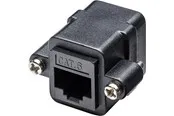 Pro RJ45 mounting adapter with mounting flange black - Schwarz
