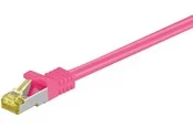 Pro RJ45 patch cord CAT 6A S/FTP (PiMF) 500 MHz with CAT 7 raw cable magenta - Rosa - 3 meter