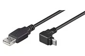Pro USB- A <-> Micro USB-B Angled - Black - 1.8m