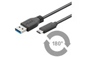 Pro USB-A <-> USB-C - 0.15m - USB 3.2 Gen 1 - Schwarz