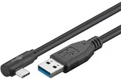 Pro USB-A <-> USB-C - 90° - 0.5m - USB 3.2 Gen 1 - Schwarz