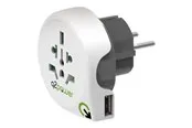 Q2Power - power connector adapter with USB charge adapter - power CEE 7/7