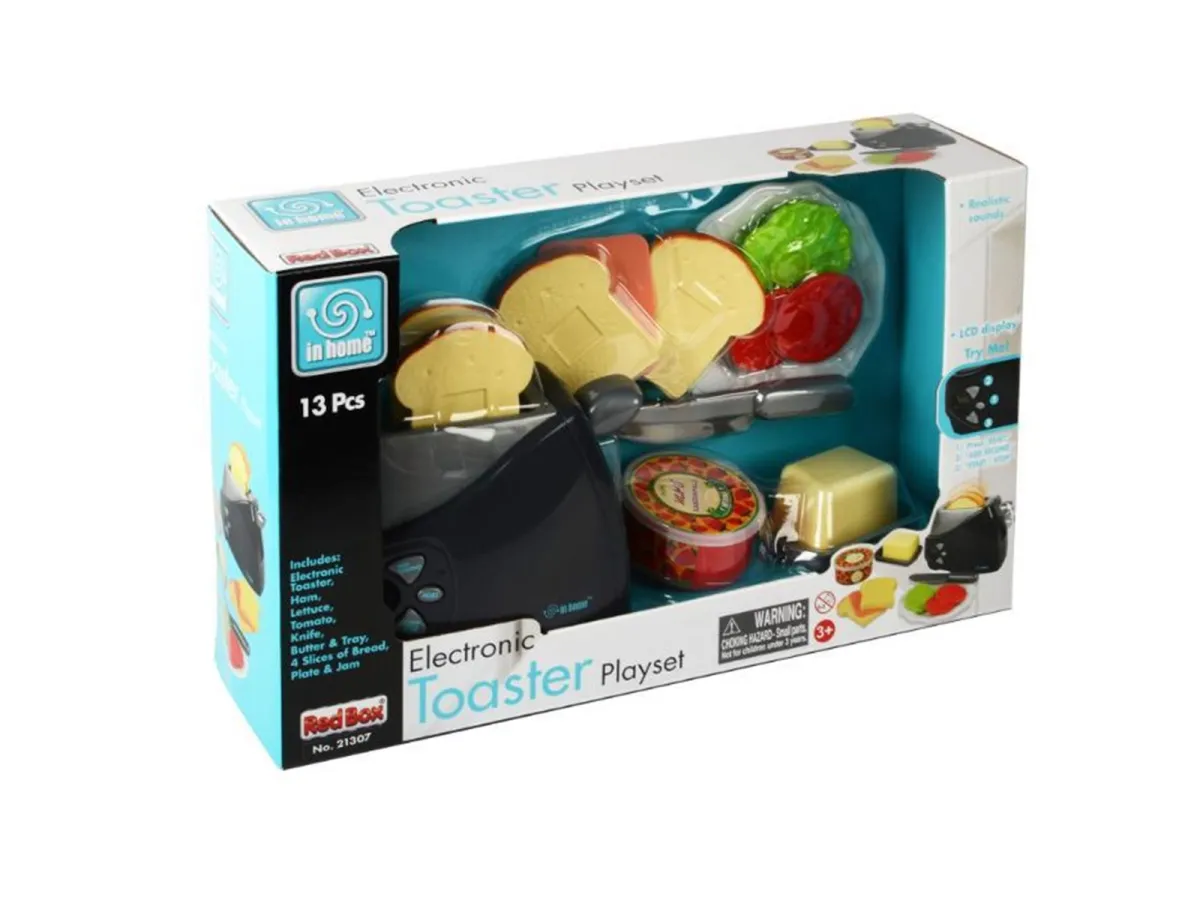 Red box Toaster m/lys & lyd 13 dele