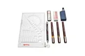 Rotring rOtring Isograph Fineliner College Set | 3 Isograph Tuschefüller (0,20 mm, 0,30 mm und 0,50 mm), Tikky Druckbleistift (0,5mm) und Zubehör