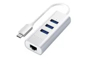 Satechi USB-C Aluminium hub - 3 port USB 3.0 + Ethernet Silver USB-Hubs - USB 3.0 - 3 - silber