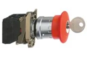 Schneider Electric Harmony emergency stop complete with ø40 mm toad head in red with push / turn function with key (ronis 455) and 1xno + 1xnc xb4bs9445