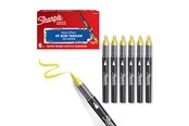 Sharpie Creative Marker Acrylic Paint Pens | Brush Tip Water-Based Paint Markers | Yellow | 6 Count
