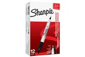 Sharpie Doppelseitiger Permanent Marker | Marker Stifte mit Doppelspitze (Fein & ultrafein) | schwarz | 12 Stück Market Set