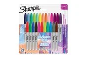 Sharpie Permanent Marker | Marker Stifte mit feiner Spitze | gemischte Electro Pop- und Originalfarben | 24 Stück Market Set
