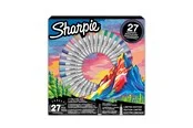 Sharpie Permanent Markers Pen Gift Set | Fine Point & Ultra Fine Point Colouring Pens | Assorted Colours | Includes 2 Colouring Pages | 27 Marker Pens