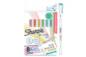Sharpie S-Note Duo Textmarker | Kreativmarker in Pastelltönen mit beidseitiger Spitze | Patronen- und Keilspitze zum Markieren, Zeichnen, Schreiben und mehr | 8 Stück
