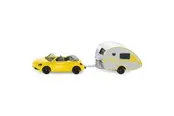 SIKU Car with Trailer Caravan 1:55