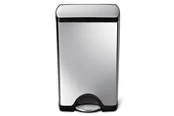 Simplehuman 38L rechteckiger Treteimer, gebürsteter Edelstahl