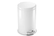 Simplehuman 4,5L runder Pedaleimer, weißer Stahl